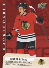 Connor Bedard 2023-24 Upper Deck Rookie Debut Image Variation Red SP RC #/99