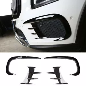 Front Bumper Lip Diffuser Splitter Fins For Mercedes-Benz GLB 2020-22 ABS Black - Foto 1 di 8