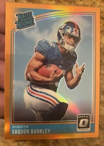 SAQUON BARKLEY🔥🏈COMO NUEVO/199 NARANJA CLASIFICACIÓN PRIZM NOVATO📈2018 DONRUSS OPTIC #156🦅 - Imagen 1 de 11