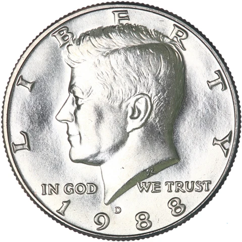 1988 D Kennedy Half Dollar CN-Clad Choice BU US Coin Cover