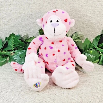 Ganz Webkinz Pink Heart Print Love Monkey Plush Stuffed Animal. No Code. - Image 1 of 4