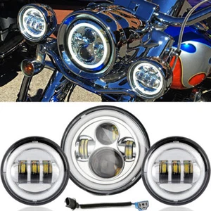 For Yamaha V-Star XVS 650 950 1100 1300 7"In Led Headlight+4.5" Fog Light Combo - Foto 1 di 12