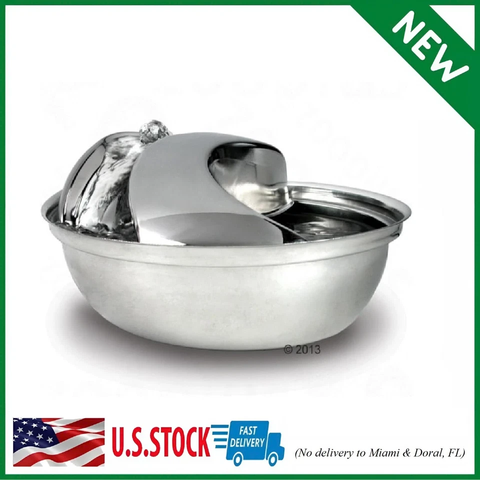 Fuente de acero inoxidable Pioneer Pet diseño de gota de lluvia Foto 1 de 4