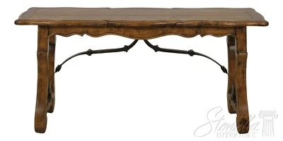 L57528EC: BAUSMAN Country French Style Wood & Iron Console Table - Image 1 of 4