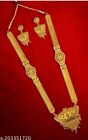 Gold Plated 22k Bollywood Indian Bridal Ethnic Long Necklace Fashion Jewelry Set