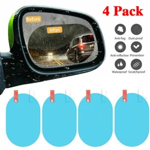 4x Car Rainproof Anti Fog Anti-glare Rearview Mirror Film Cover Accessories Trim - Picture 1 of 15