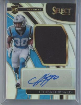 2021 Panini Select Jumbo Rookie Signature Swatches RC Chuba Hubbard RC Auto - Image 1 of 2