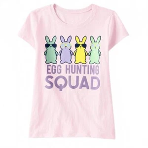 The Children's Place girls Egg Hunting Squad Graphic Short Sleeve Tee sz L 10/12 - Picture 1 of 3