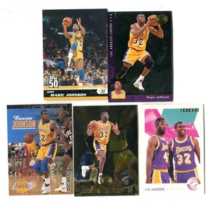 Magic Johnson 5 Card Basketball Card Lot HOF MSU LA LOS ANGELES LAKERS (LOT 22) - Picture 1 of 1