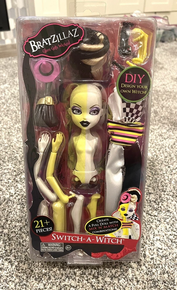 MGA Bratz Bratzillaz Glam Gets Wicked Switch-A-Witch Neon Mime Doll