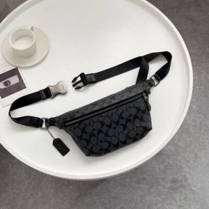 Bolso Bandolera COACH Cintura C1411 Signatures Gunmetal/Negro Outlet Nuevo - Imagen 1 de 9