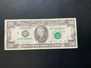 1990 $20 DOLLAR BILL B70936666H - Picture 1 of 4