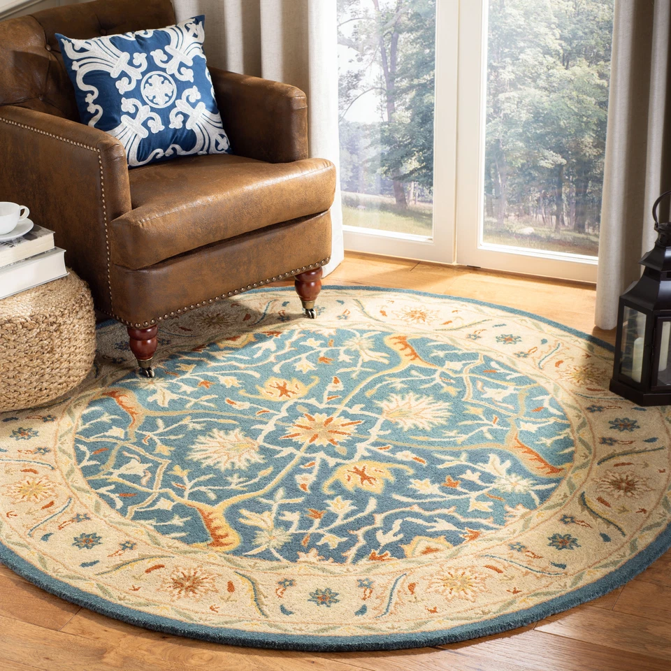 Safavieh Antiquity BLUE 3'-6" X 3'-6" Round Area Rug - AT14E-4R - Image 1 of 3
