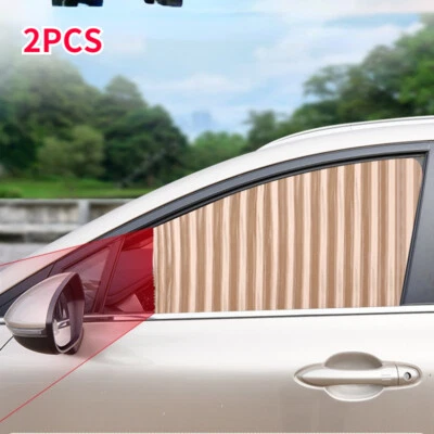 2X Car Side Window Sun Shades Blinds Privacy Curtain Screen Magnetic Retractable - Image 1 of 4