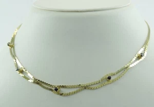 Vintage Damen Collier 835er Silber vergoldet mit Turmalin - Picture 1 of 5