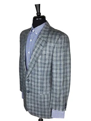 Chaqueta Blazer Abrigo Deportivo Valentino Uomo Azul A Cuadros Seda/Algodón Para Hombre Talla 40R Foto 1 de 4