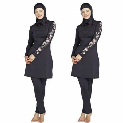 DESERT DRESS 3 Piece Girls Womens Ladies Muslim Swimming Suit Trousers Top Head Burkini Head