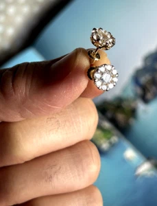 Oro 10 carati uomo e donna VS2 0,10 ct. Orecchini a perno con retro a vite con diamanti da laboratorio fantasia - Foto 1 di 5