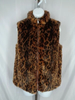 Chaleco de piel sintética con estampado de leopardo animal J Crew talla XS Foto 1 de 4