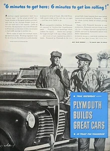 1945 vintage WW2 Era Plymouth Print Ad. - Picture 1 of 1