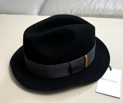 Sombrero Trilby Paul Smith Para Hombre 100% Fieltro Lana - Hecho en Inglaterra - Talla S - MRSP $270 Foto 1 de 4
