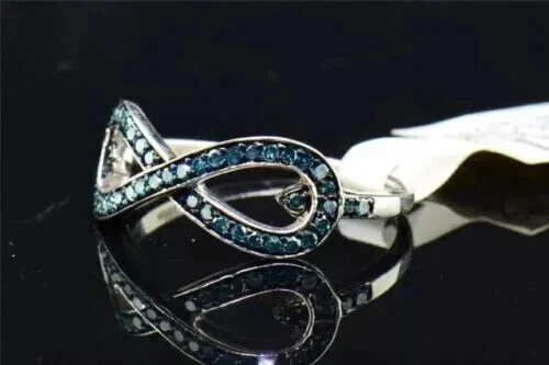 Alianza de boda infinita de topacio simulado corte redondo de 2 quilates chapada en oro blanco de 14 k Foto 1 de 1