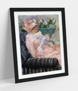 MARY CASSATT, LA TAZA DE TÉ - ENMARCADO PROFUNDO ARTE DE PARED IMAGEN IMPRESIÓN PAPEL - Imagen 1 de 10