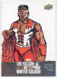 2022 The Falcon and Winter Soldier Sketch Card Sealie Falcon - Picture 1 of 1
