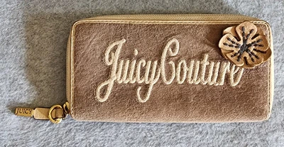 Cartera De Colección Juicy Couture Y2K Terciopelo Gris Cremallera Alrededor RARA Informal Glamour LA Foto 1 de 4