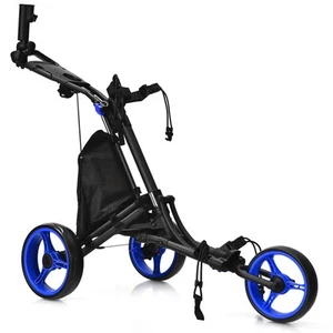 Carro de golf plegable de 3 ruedas Goplus con bolsa marcador mango ajustable - Imagen 1 de 24