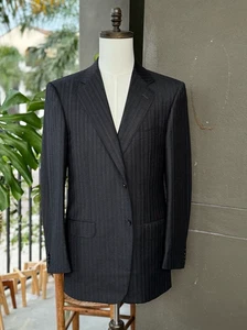 Ermenegildo Zegna Su Misura Heritage Wool Gray Stripe Blazer Sportcoat Men’s 40R - Picture 1 of 17