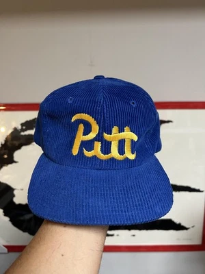 Vintage Pittsburgh Panthers Hat Cap Snap Back Mens NCAA College Corduroy Script - Image 1 of 4
