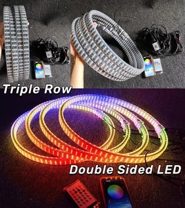 【NEW】15.5" TRIPLE ROW Double Sided Dream CHASING FLOW LED Wheel Rim Lights IP68 - Picture 1 of 18