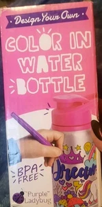  Marcadores Ladybug púrpura pegatinas diseña tu propia botella de agua regalo cumpleaños niña - Imagen 1 de 10