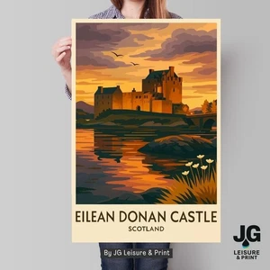 Eileen Donan Castle  Scotland Travel Poster A1 Print | Highlands Wall Art - Picture 1 of 3