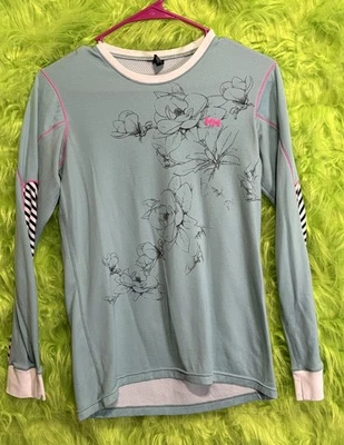 Camisa Helly Hansen Mujer Flujo Activo Gráfico Rayas Floral Manga Larga M Foto 1 de 4