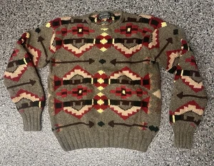 Vintage Polo Ralph Lauren Country Wolle Strick Pullover Herren XL (L) Azteken Southwestern - Bild 1 von 13