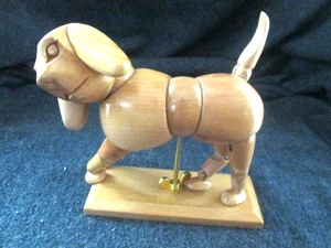 Unique Wooden Dog Figurine / Articulated/Poseable/Multi-Jointed / Rare & HTF - Picture 1 of 7
