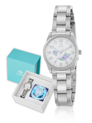 Reloj Marea Niña Acero Esfera Blanca Con Auriculares de regalo B36205/2 - Imagen 1 de 3