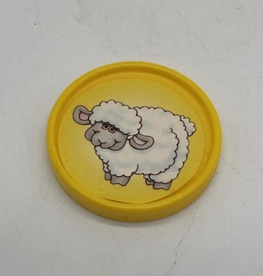 Fisher Price Barnyard 宾果黄色绵羊替换件硬币代币芯片 1994 — 第 1/4 张图片