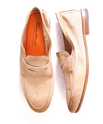 $990 Santoni - Calzado de gamuza neutro (CARLOS) - EE. UU. 8,5 (7,5 UK) Foto 1 de 4
