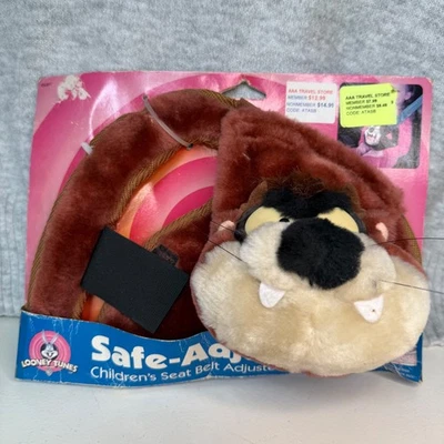 Vintage 1998 Looney Tunes Taz Tasmanian Devil Safe Adjust Childrens Seat Belt - Image 1 of 4