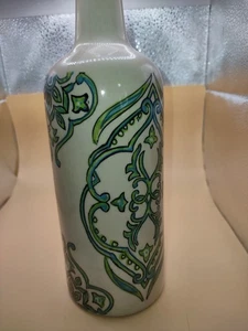 Lovely Art Noveau Decorative Bottle Porcelain -  9-1/2" - Ivory & Green Color - Bild 1 von 15