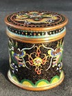 GOOD ANTIQUE CHINESE FIVE TOED DRAGON CLOISONNE & ENAMEL LIDDED POT.