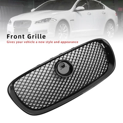 XF-R Style Front Bumper Grill Grille Fit Jaguar XF 2008-2011 Gloss Black A1 - Image 1 of 4