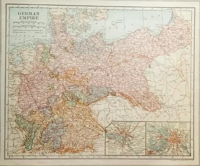 Antique 1917 Atlas Map World War WWI German Empire , Prussia & N. South America - Image 1 of 4