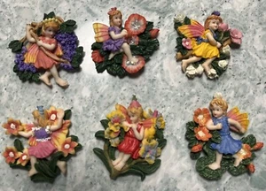Fairy Refrigerator Magnets Set of 6 , 3" Beautiful Pastel Colors - Picture 1 of 10