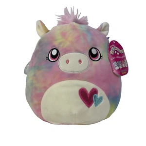 Squishmallows 8" Valentines Paisley The Pegasus Tie Dye Plush With Hearts - Picture 1 of 11