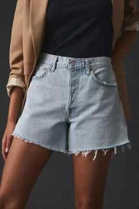 Anthropologie Agolde Parker Long Shorts Jinx Cut Off HiRise Denim Jean Sz 30 NEW - Picture 1 of 8
