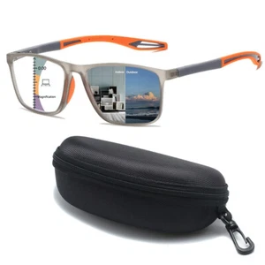 Multifocal Progressive Photochromic Reading Glasses Blue Light Blocking Readers - Picture 1 of 21